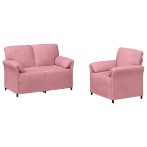 vidaXL Ensemble de Canap&eacute;s 2 pc Rose Velours
