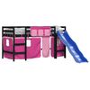 vidaXL Lit mezzanine enfants avec rideaux sans matelas rose 90x200cm