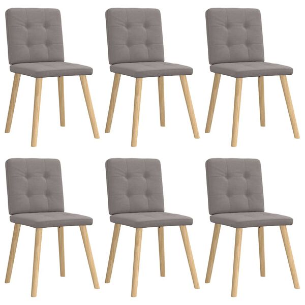 vidaXL Chaises &agrave; manger lot de 6 taupe tissu