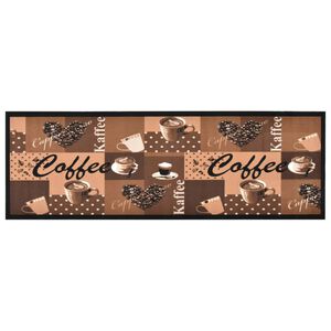 vidaXL Tapis de sol de cuisine lavable Marron caf&eacute; 45x150 cm