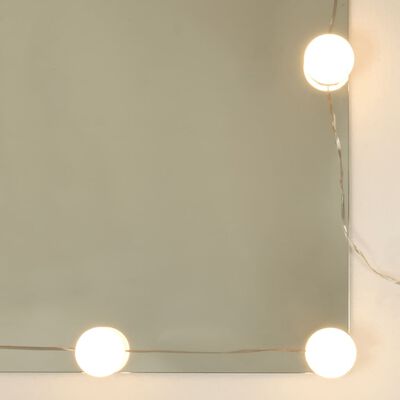 vidaXL Coiffeuse avec LED Blanc brillant 86,5x35x136 cm