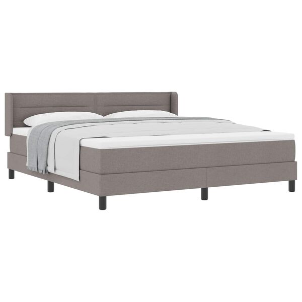 vidaXL Lit &agrave; ressorts avec matelas Taupe 200 x 180 cm Polyester