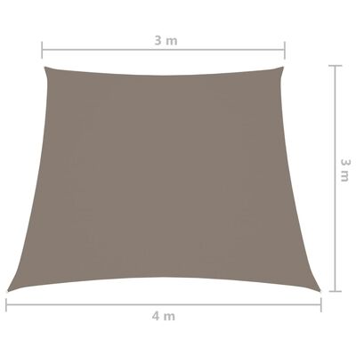 vidaXL Voile de parasol Tissu Oxford trapèze 3/4x3 m Taupe