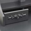 vidaXL Coiffeuse avec tabouret et miroir pliable en 3 Gris