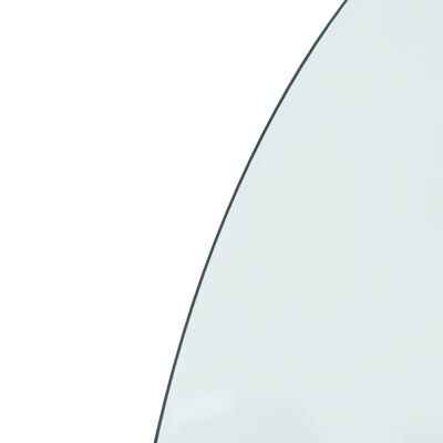 vidaXL Plaque de verre de cheminée Demi-rond 800x500 mm
