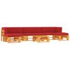 vidaXL Salon de jardin palette 6 pcs Pin impr&eacute;gn&eacute; de marron miel