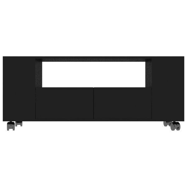 vidaXL Meuble TV Noir 120x35x48 cm Bois d'ing&eacute;nierie