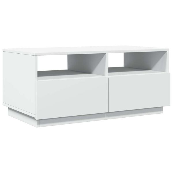 vidaXL Table basse avec lumières LED blanc 90x49x40 cm