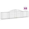 vidaXL Paniers &agrave; gabions arqu&eacute;s 8 pcs 300x30x60/80 cm Fer galvanis&eacute;