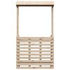 vidaXL Table de bar d'extérieur et toit 112,5x57x195,5 cm bois massif