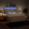 vidaXL Sommier &agrave; lattes de lit avec matelas Cr&egrave;me 180x200 cm Tissu
