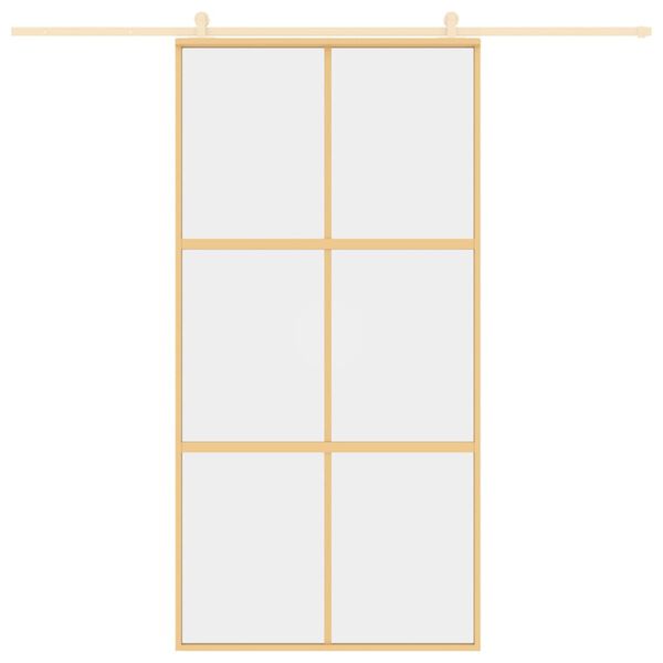 vidaXL Porte coulissante dor&eacute; 102,5x205cm verre ESG clair et aluminium