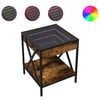 vidaXL Table basse avec LED Infinity ch&ecirc;ne fum&eacute; 40x40x49 cm