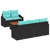 vidaXL Ensemble de canap&eacute; de jardin avec coussin 6 pcs Noir polyrotin
