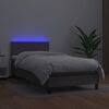 vidaXL Sommier &agrave; lattes de lit et matelas LED Gris 80x200cm Similicuir