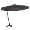 vidaXL Parasol de jardin suspendu avec m&acirc;t anthracite bois de sapin