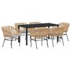 vidaXL Ensemble de salle &agrave; manger pour jardin 7 pc Marron