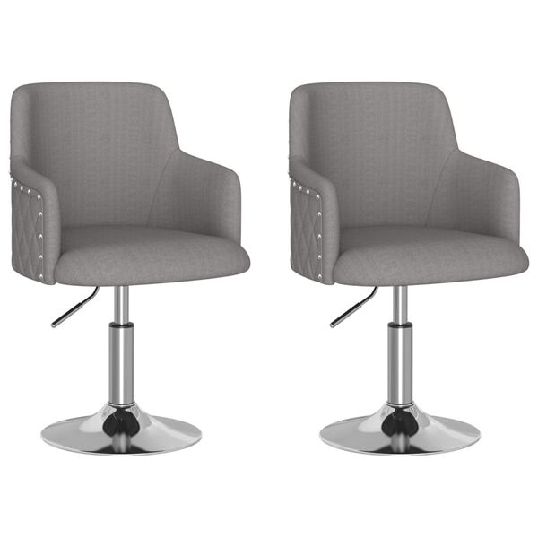 vidaXL Chaises &agrave; manger lot de 2 gris fonc&eacute; tissu