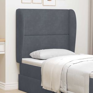 vidaXL Oreille de t&ecirc;te de lit Gris Fonc&eacute; 80 x 23 x 6 cm Velours