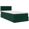 vidaXL Cadre de lit ottoman avec matelas vert fonc&eacute; 100x200 cm velours