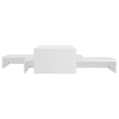 vidaXL Set de tables basses gigognes blanc bois d'ingénierie