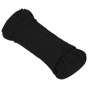 vidaXL Corde utilitaire polyvalente 5 mm 100 m Noir Polyester