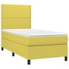 vidaXL Sommier &agrave; lattes de lit avec matelas et LED Vert 90x190cm Tissu