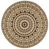 vidaXL Tapis fait &agrave; la main Jute avec imprim&eacute; marron fonc&eacute; 150 cm