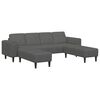vidaXL Canap&eacute; Gris fonc&eacute; 250 x 188 x 76 cm Tissu en velours c&ocirc;tel&eacute;