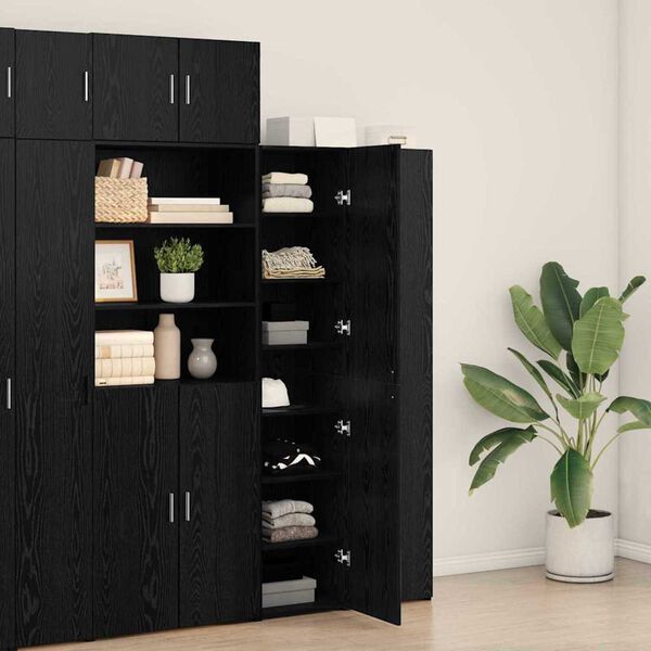 vidaXL Haut Armoire 2 pcs Ch&ecirc;ne noir 40 x 42,5 x 185 cm