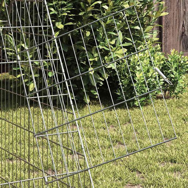 vidaXL Cage pour lapins Argent 215 x 100 x 85 cm Acier galvanisé