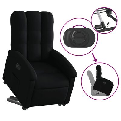 vidaXL Fauteuil inclinable électrique noir tissu