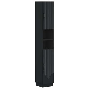 vidaXL Armoire de Salle de Bain avec &Eacute;tag&egrave;re Ouverte HOORN Noir