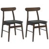 vidaXL Chaise de salle &agrave; manger 2 pcs Marron fonc&eacute; et Noir