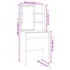 vidaXL Coiffeuse avec LED sonoma gris 60x40x140 cm