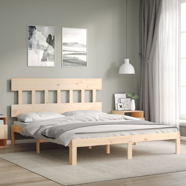vidaXL Cadre de lit sans matelas 160x200 cm bois massif de pin