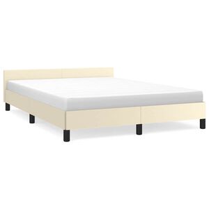 vidaXL Cadre de lit avec t&ecirc;te de lit sans matelas cr&egrave;me 140x200 cm
