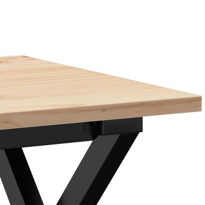 vidaXL Table basse cadre en X 50x50x35 cm bois de pin massif et fonte