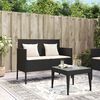 vidaXL Banc de jardin avec coussins noir résine tressée