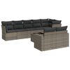 vidaXL Salon de jardin 9 pcs avec coussins gris r&eacute;sine tress&eacute;e