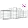 vidaXL Paniers &agrave; gabions arqu&eacute;s 3 pcs 200x50x60/80 cm Fer galvanis&eacute;