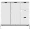 vidaXL Buffet Blanc brillant 89,5 x 33 x 82 cm Bois d'ing&eacute;nierie