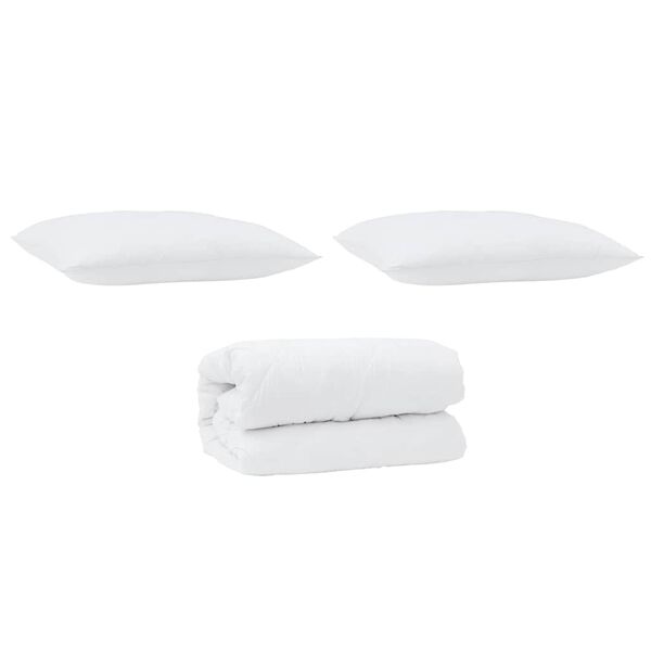 vidaXL Ensemble de Duvet 3 pcs Blanc Microfibre et Plumes D'oie