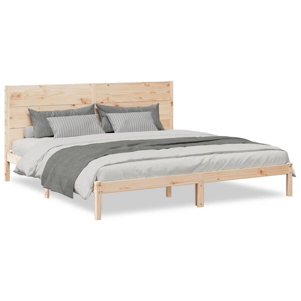 vidaXL Cadre de lit extra long sans matelas 180x220 cm bois massif