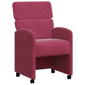 vidaXL Chaises de Salle &agrave; Manger avec Roues 2 pcs Bordeaux Velours