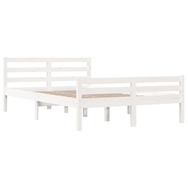vidaXL Cadre de lit sans matelas blanc bois massif 160x200 cm