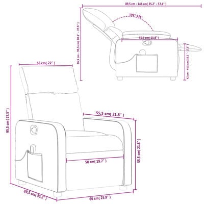 vidaXL Fauteuil inclinable de massage Crème Similicuir