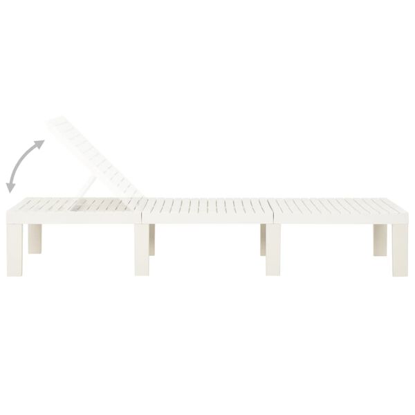 vidaXL Chaise longue plastique blanc