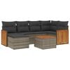 vidaXL Salon de jardin avec coussins 7 pcs gris r&eacute;sine tress&eacute;e