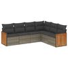 vidaXL Salon de jardin 6 pcs avec coussins gris r&eacute;sine tress&eacute;e